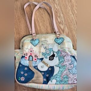 Irregular Choice Multicolor Unicorn Large Shoulder Bag